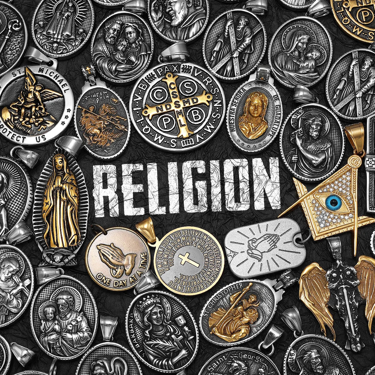 Angel Wing Cross Jesus Masonic Amulet Stainless Steel Men Necklaces Pendant Chains New For Women Fashion Jewelry Gifts Wholesale