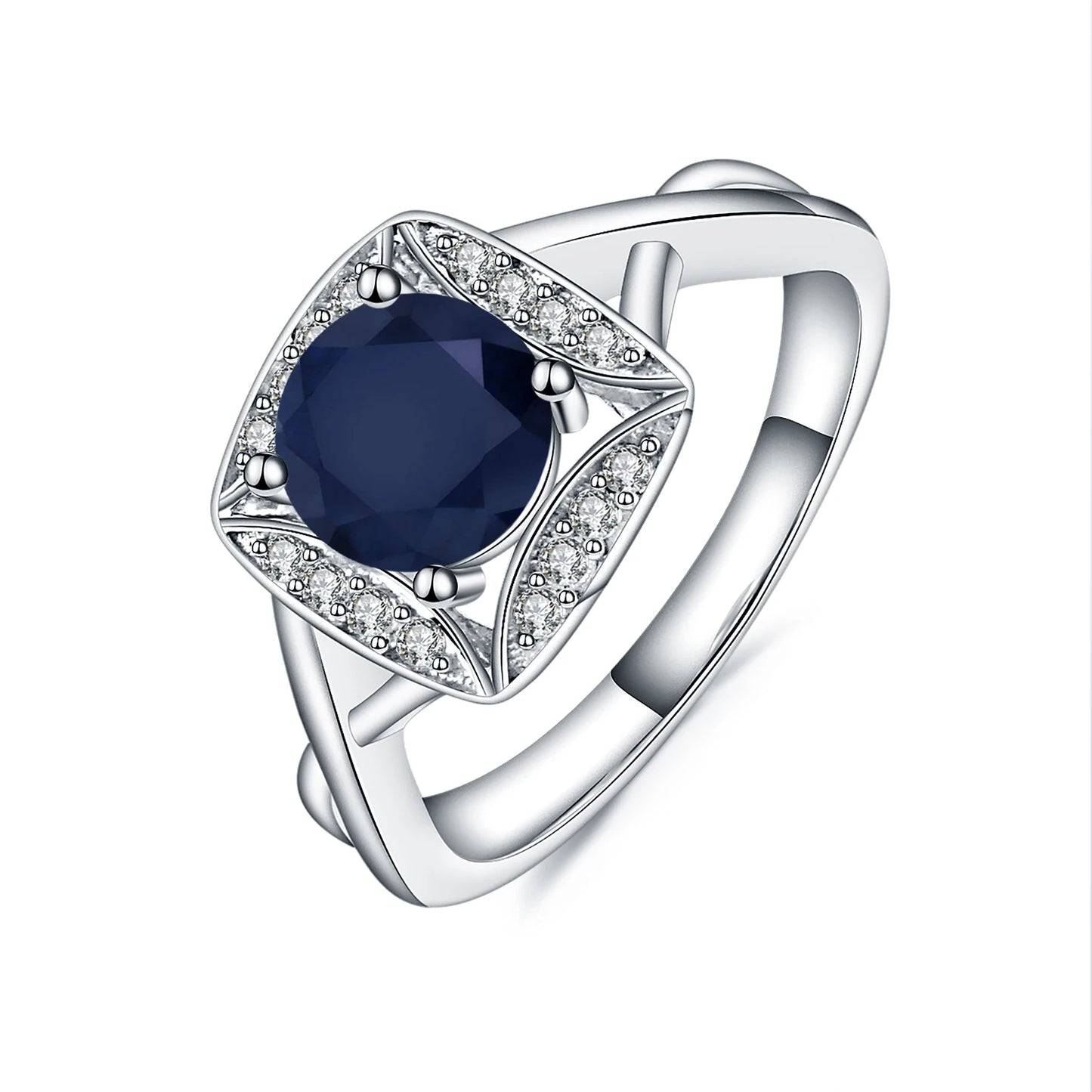 GEM'S BALLET 925 Sterling Silver Rings for Women Iolite Blue Mystic Quartz Ring Gemstone Romantic Gift Engagement Jewelry 925 Sterling Silver Sapphire