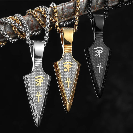 The Eye oOf Horu Spear Stainless Steel Men Necklaces Pendant Chain For Women Fashion New in Jewelry Gifts Wholesale Dropshiping