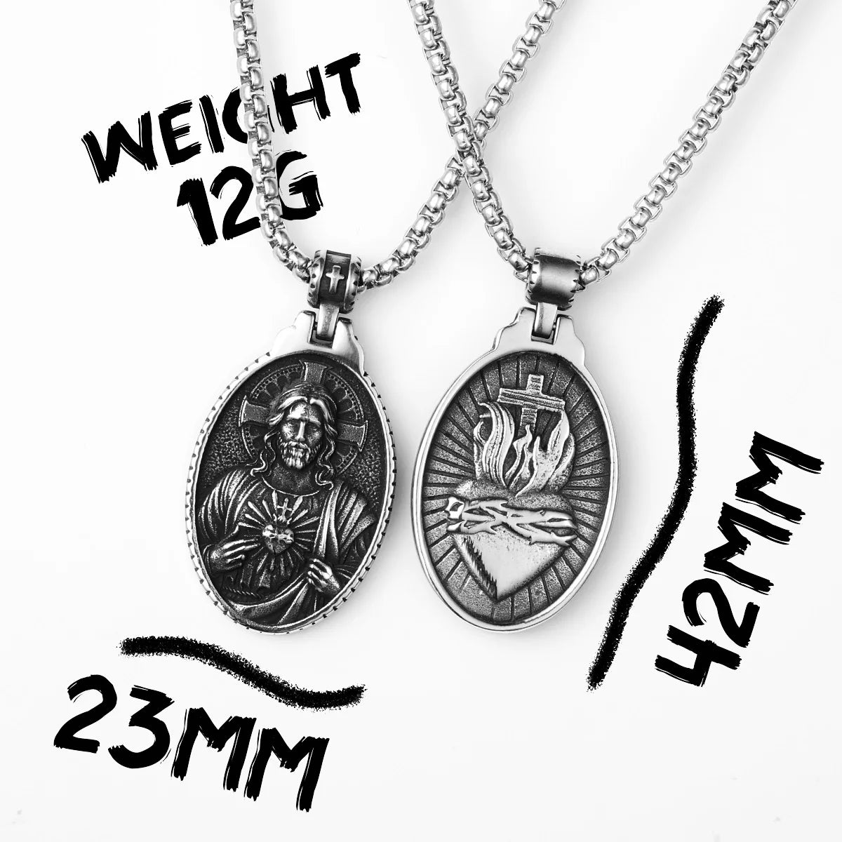 Powerful Amulets Jesus Cross Stainless steel Men Necklaces Pendants Chain For Women Jewelry Male Accessories Gifts Wholesale