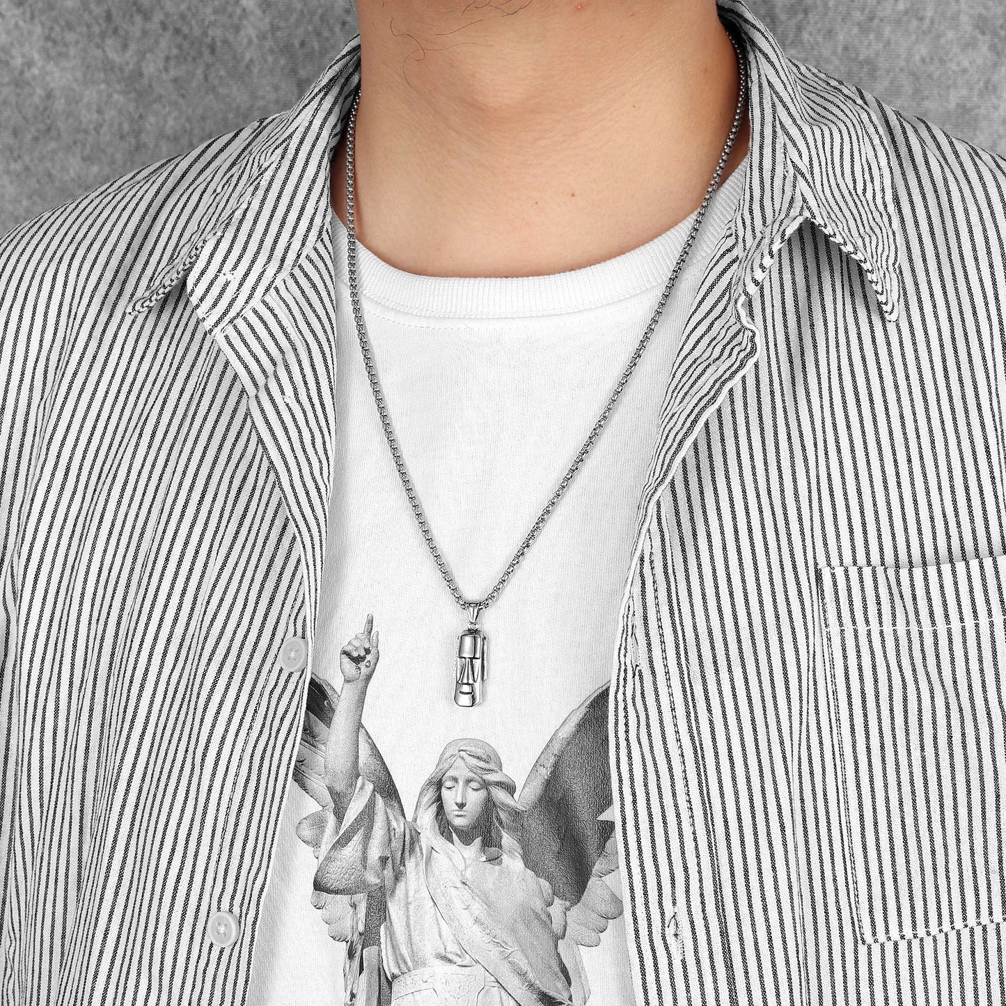 Easter Island Moai Stainless Steel Men Necklaces Pendant Chain Punk Stylish For Women Fashion Jewelry Gifts Wholesale