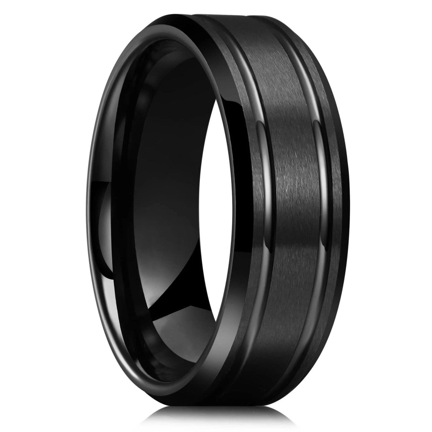 Fashion 8mm Silver Color Titanium Steel Rings For Men Women Matte Brushed Men Stainless Steel Rings Wedding Band Jewelry Gifts