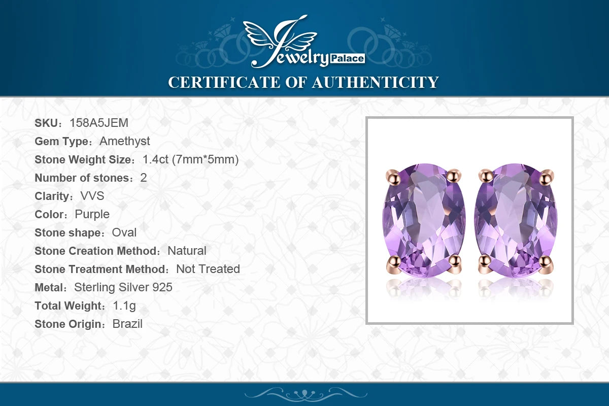 JewelryPalace Rose Gold Yellow Gold Plated Oval Natural Amethyst Citrine Garnet Topaz Peridot 925 Sterling Silver Earrings Woman