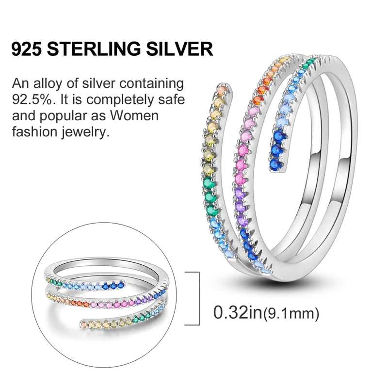 925 Sterling Silver Infinite Love Ring Original Luxury Design Zircon Finger Rings For Women High Quality Wedding Jewelry Gift