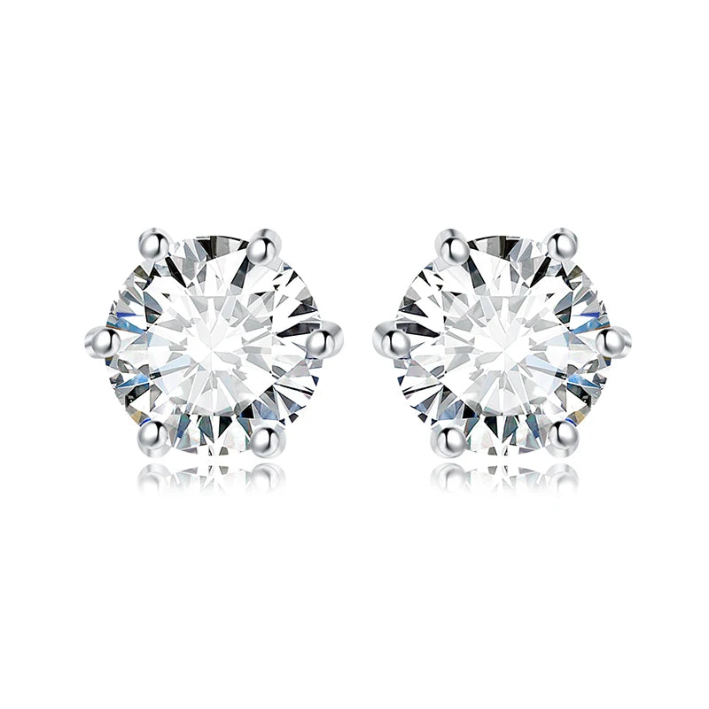 JewelryPalace Round 5A Cubic Zirconia Wedding Engagement 925 Sterling Silver Stud Earrings for Woman Fashion Anniversary Gift