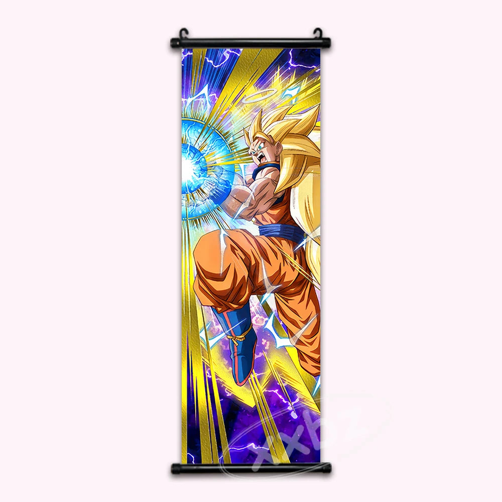 Anime Poster Dragon Ball Z Room Decor Goku Decorative Hanging Painting Vegeta Wall Art Gift Frieza Cartoon Scrolls Picture Goten qlz19-2 CHINA