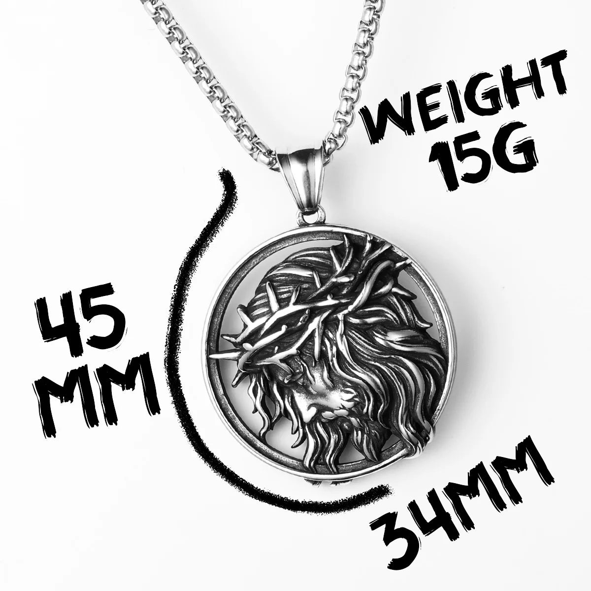Crown of Thorns Christian Jesus Stainless Steel Men Necklaces Pendant Chain Powerful Amulet  for Women Jewelry Gifts Wholesale