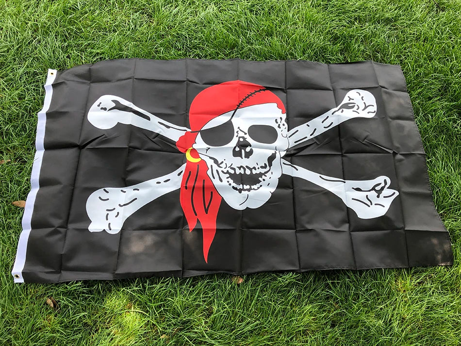 SKY FLAG 90x150cm Huge Skull and Cross Crossbones Jolly Roger Pirate Flags Holloween KTV polyester hanging banner for Decoration