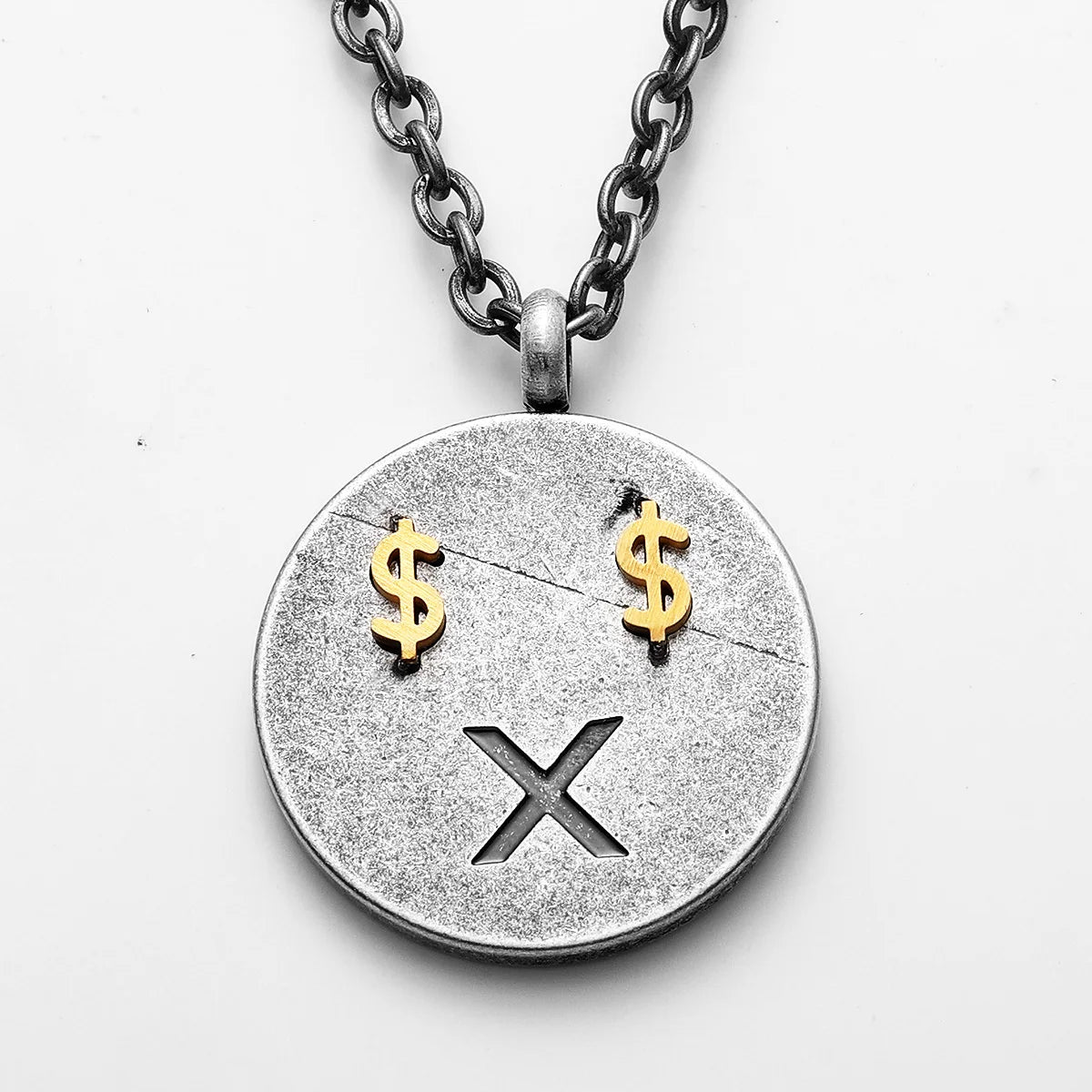 Retro Get Rich Tag Amulet Stainless Steel Men Necklaces Pendant Chain Punk For Women Fashion Jewelry Gifts Wholesale Dropshiping
