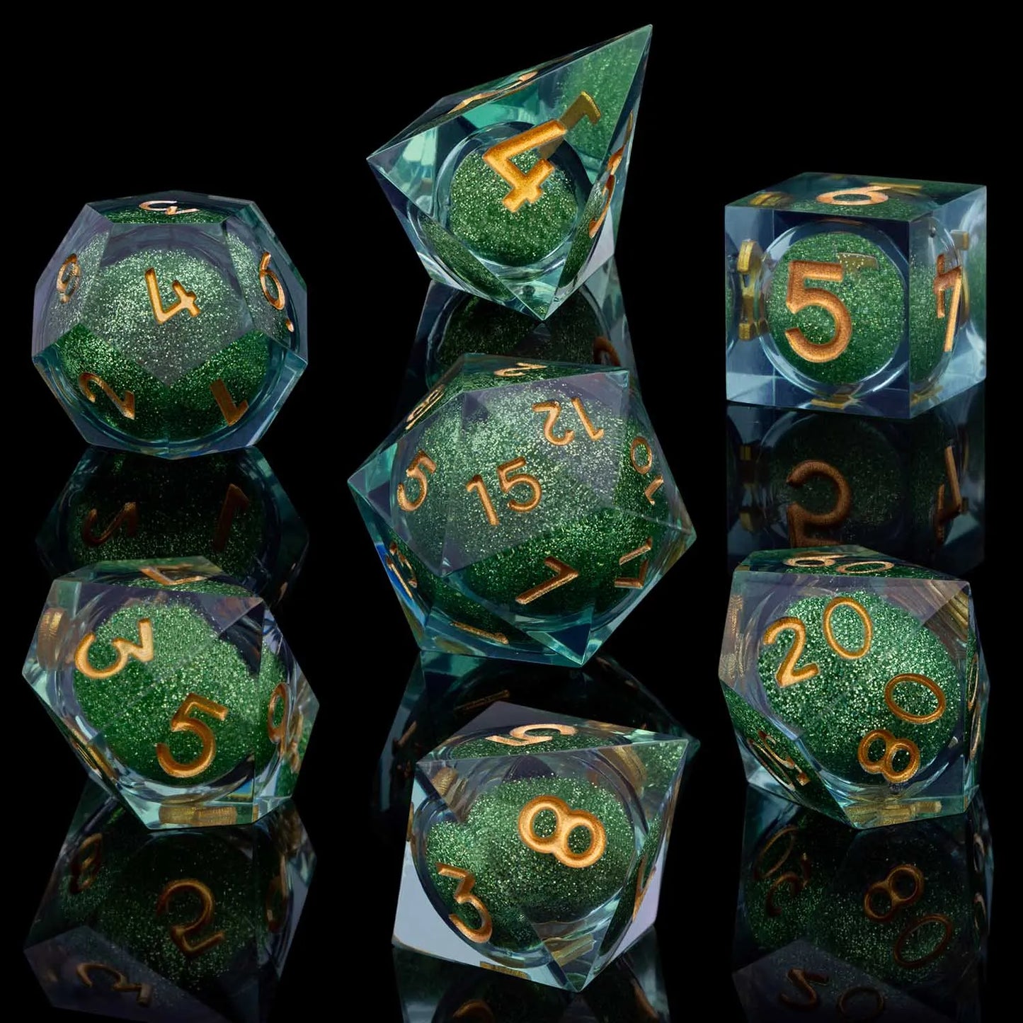 Dnd Sharp Edge Flower Handmade D20 RPG Polyhedral D and D Resin Dice Set For Dungeon and Dragon Pathfinder D6 Table Role Playing SZ-25