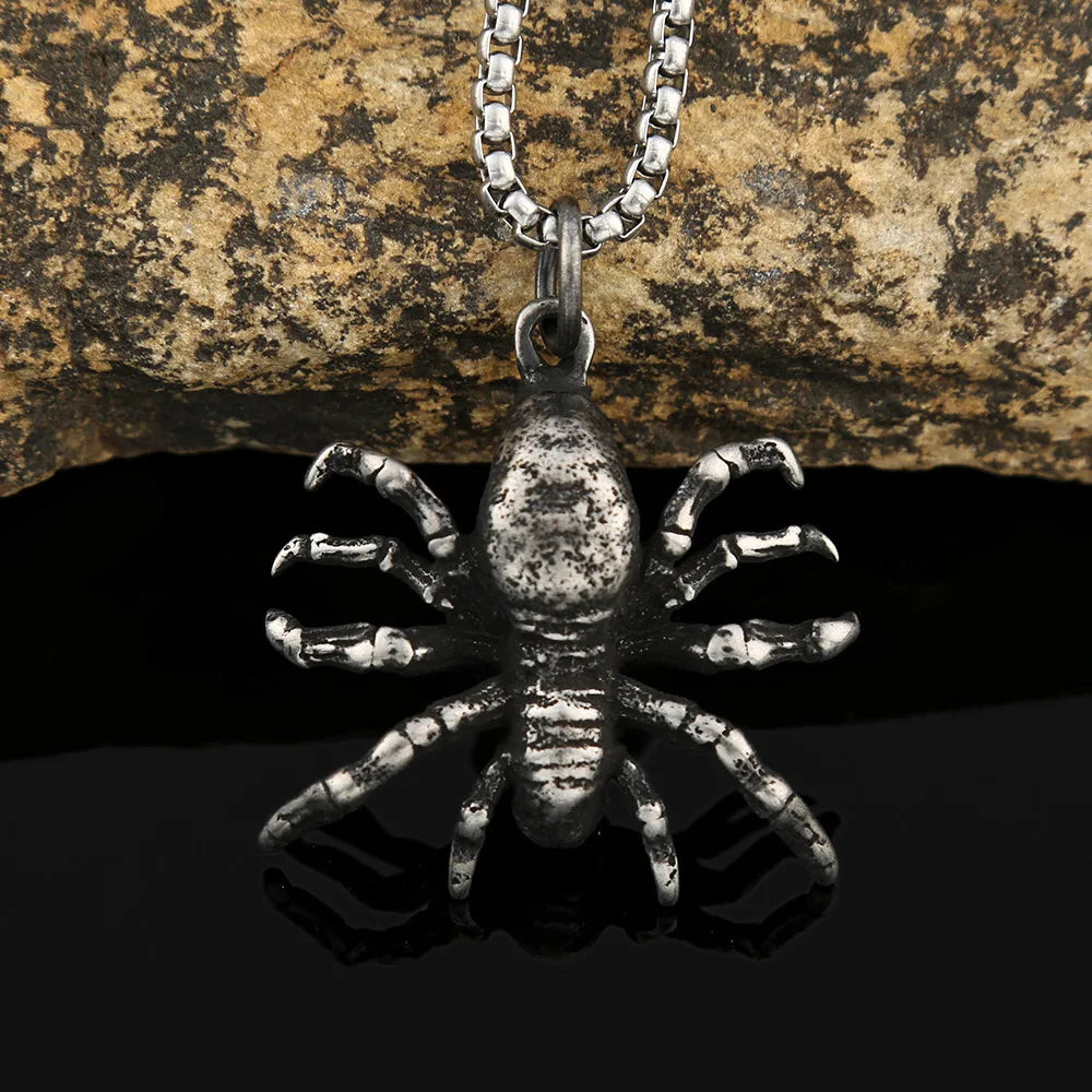 Unique Gothic Thousand Eyes Spider Pendant Stainless Steel Fashion Punk Spider Necklaces Men's Singular Animal Jewelry
