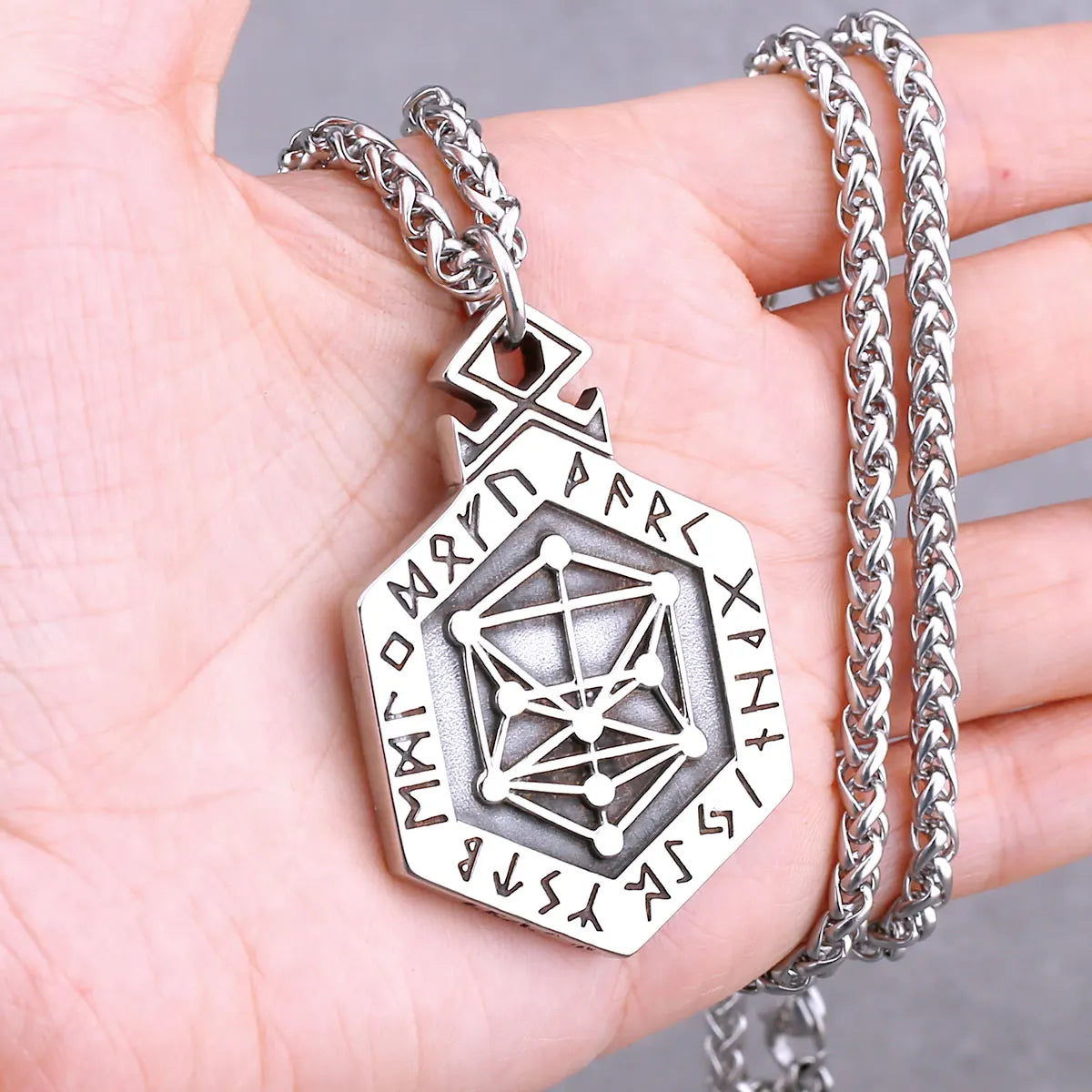 Vikings Odin Rune Necklace Various Men's Nordic Vegvisir Valknut Amulet Pendant Stainless Steel Punk Fashion Jewelry Wholesale