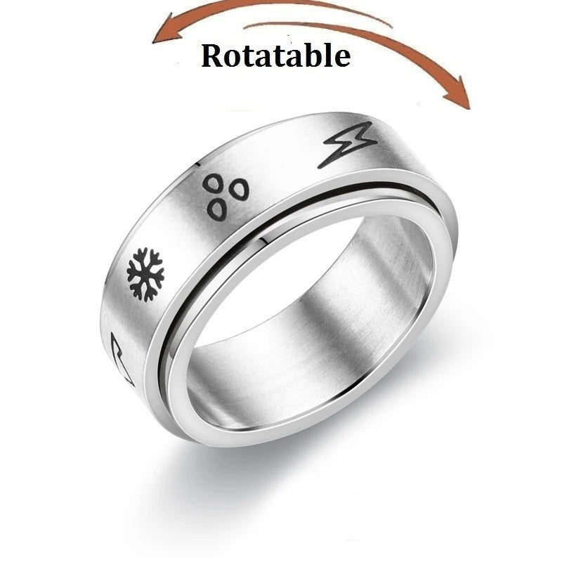 Anti Stress Anxiety Fidget Spinner Couple Rings Rotate Freely Jewelry for Men Women Stainless Steel Knuckle Ring Wedding Bague
