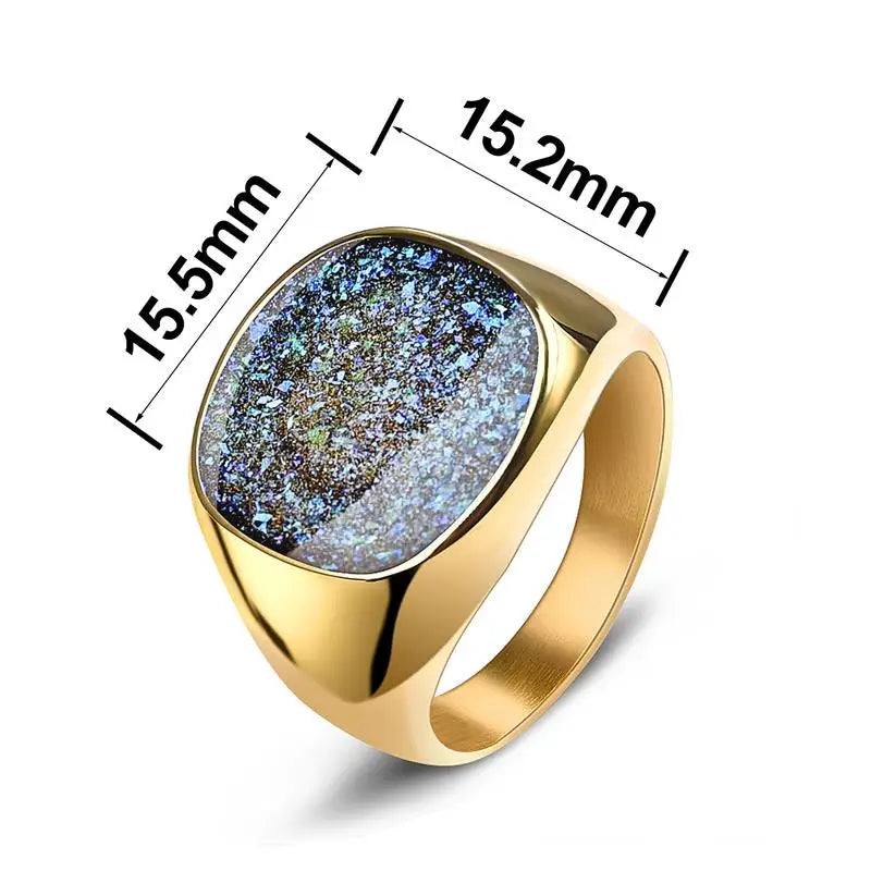 Fashion Punk Rock Shell Top Ring 316L Stainless Steel Signet Ring For Men Hip Hop Party Jewelry