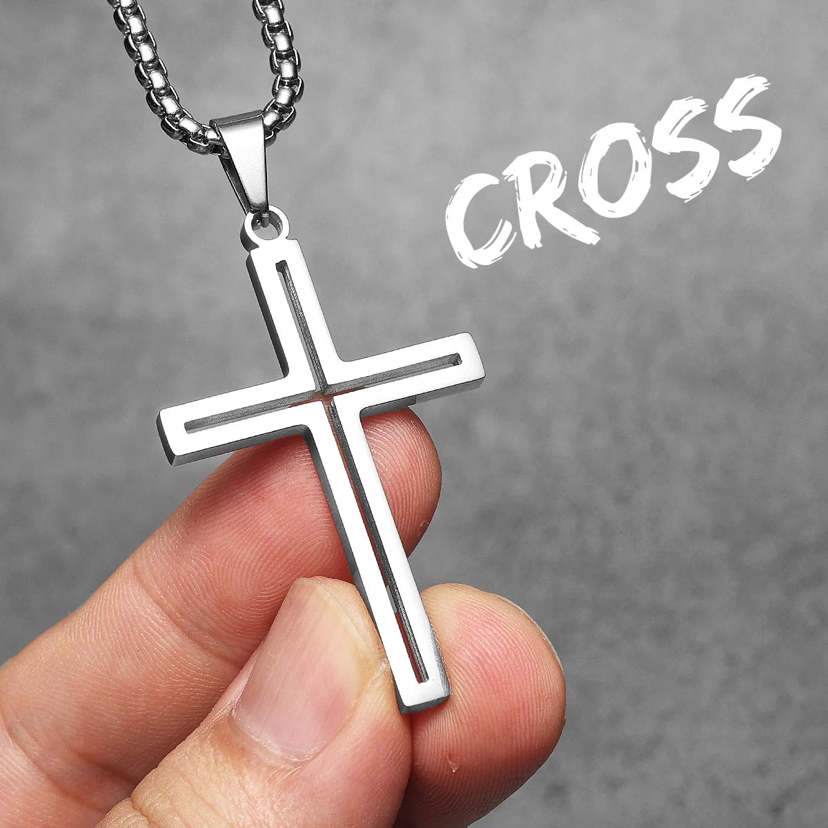 Hollow Cross Simple Amulet Stainless Steel Men Necklaces Pendant Chain Punk Women Fashion Jewelry Gifts Wholesale Dropshiping