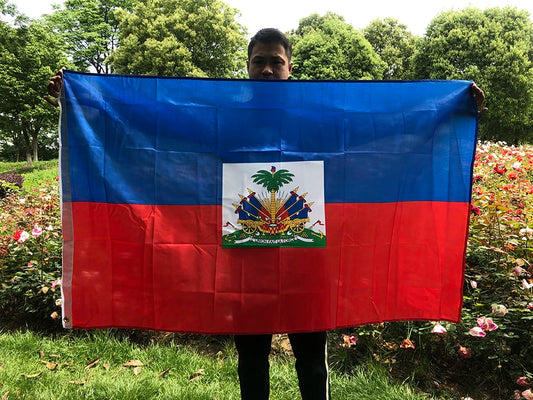 Haiti Flag 90x150cm hanging Polyester blue red 2 Sides Printed National Flag Haiti Sports banner