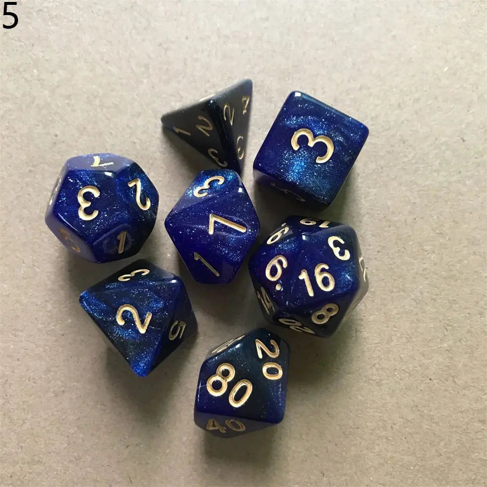 7Pcs Hollow Polyhedral Dice Set Metal Dices Table Games Accessory For D&d DND D6 D8 D10 D12 D20 5