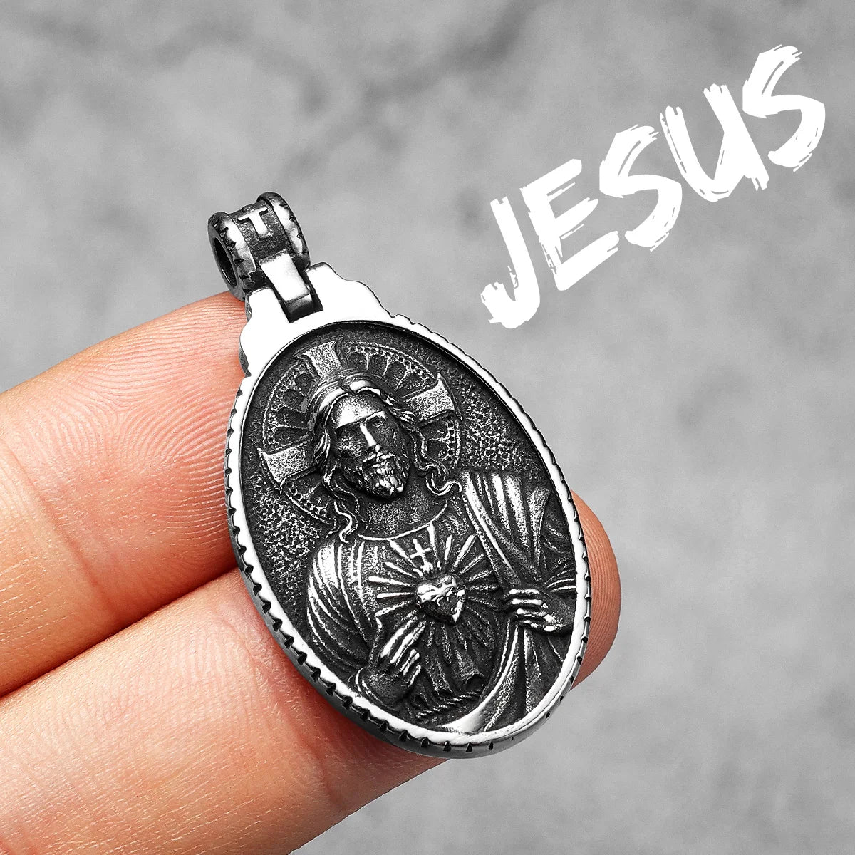 Christian Jesus Powerful Amulets Stainless steel Men Necklaces Pendants Chain For Women Jewelry Male Accessories Gifts Wholesale