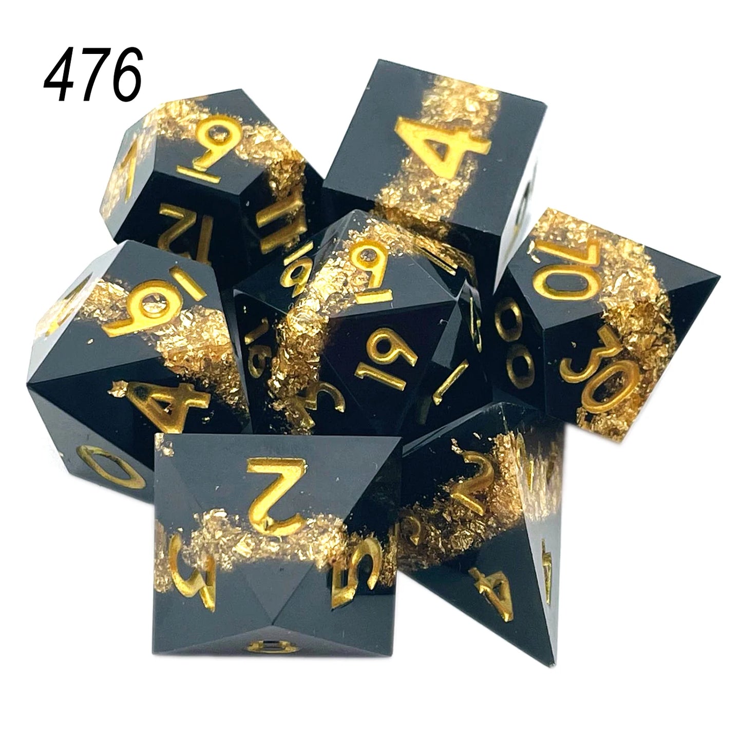 2023 Resin Dice 7PCs Dnd Set Solid Polyhedral D&D Dice DND For Role Playing Rpg Rol Pathfinder Board Game Dragon Scale Gifts 476