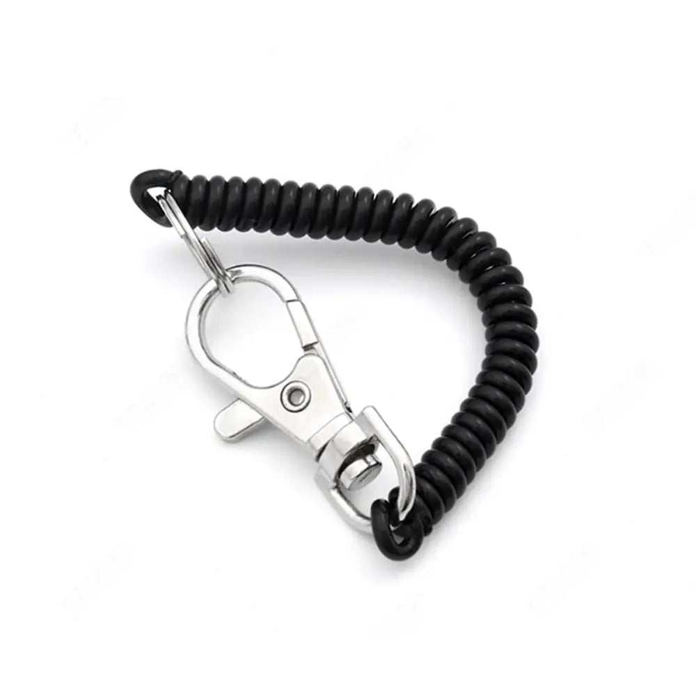 18cm Spiral Elastic Spring Rope Keychain Key Ring Metal Carabiner For Outdoor Anti-lost Phone Spring Key Cord Clasp Hook