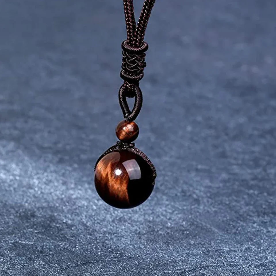 Healing Crystals Necklace Natural Tiger Eye Amethyst Lucky Blessing Protection Chakra Beads Stone Pendant for Women Men