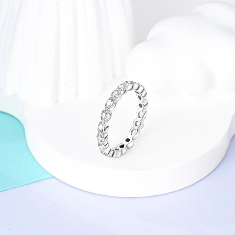925 Sterling Silver Infinite Love Ring Original Luxury Design Zircon Finger Rings For Women High Quality Wedding Jewelry Gift