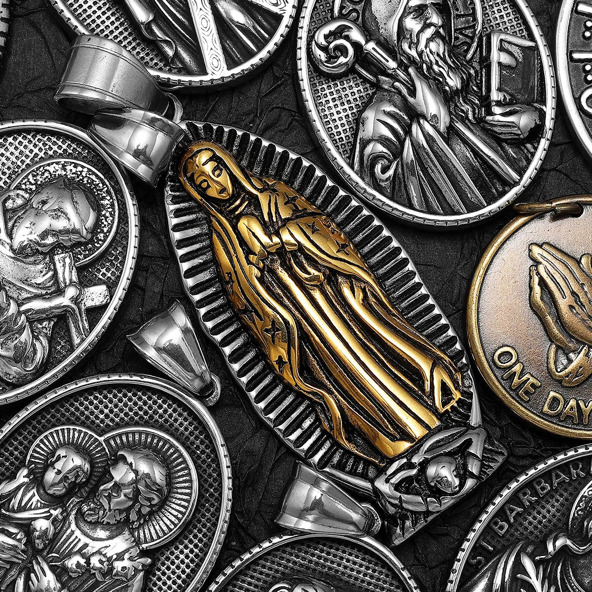 Angel Wing Cross Jesus Masonic Amulet Stainless Steel Men Necklaces Pendant Chains New For Women Fashion Jewelry Gifts Wholesale