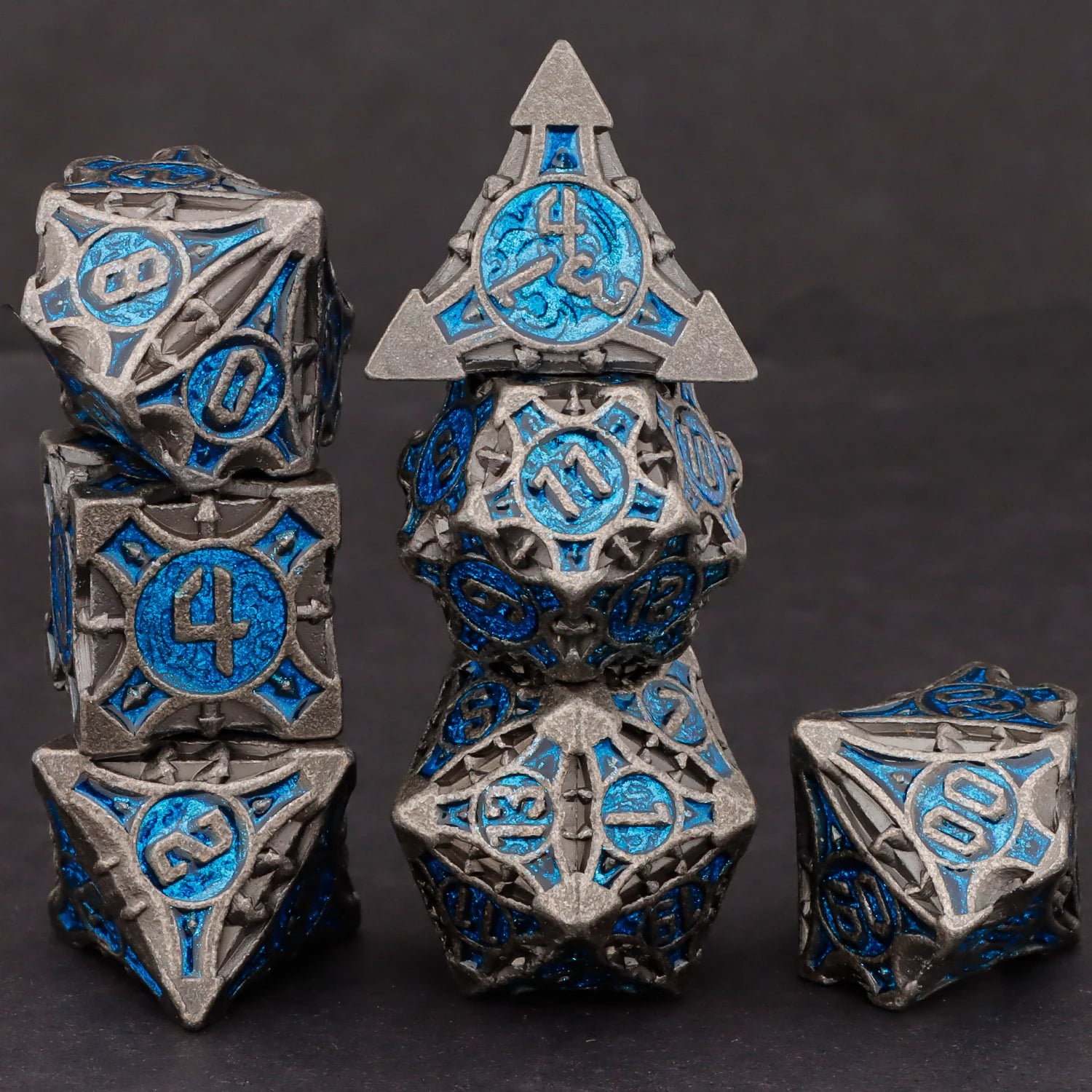 Polyhedral Metal Dice Set DND for RPG D & D Explorers Board Game etc Exquisite Dungeon and Dragon D20 D12,0 D10,0 D8 D6 D4