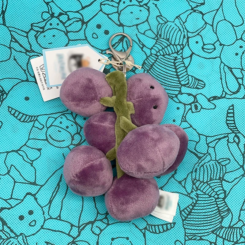 Golf Ball Plush Keychain, Jellyfish Keychain, Macaron Plush Toy, Cherry, Black Storm Cloud Plush JC Bag Charm