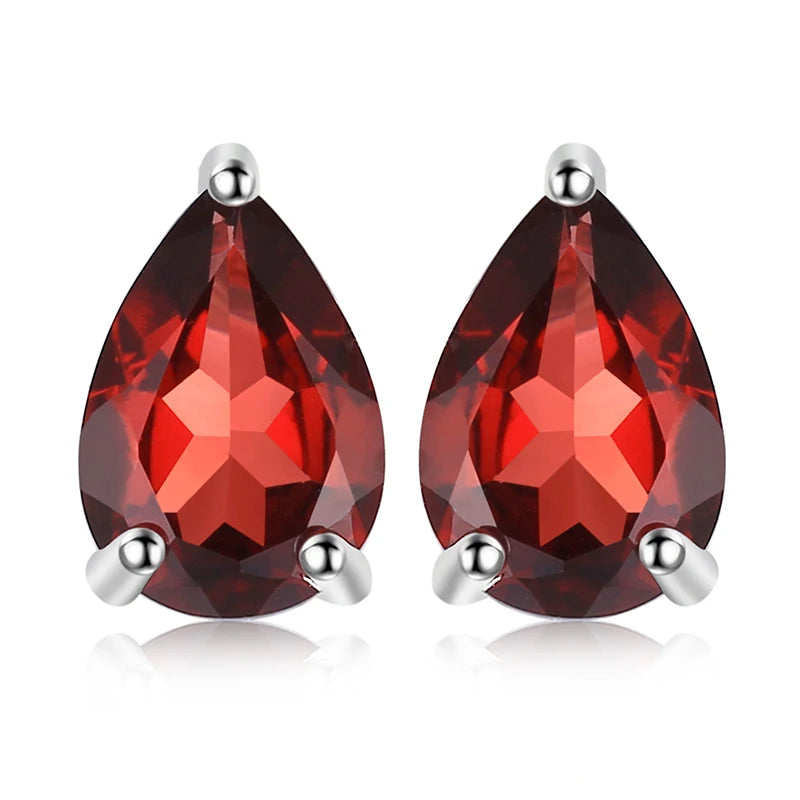 JewelryPalace Rose Gold Yellow Gold Plated Oval Natural Amethyst Citrine Garnet Topaz Peridot 925 Sterling Silver Earrings Woman
