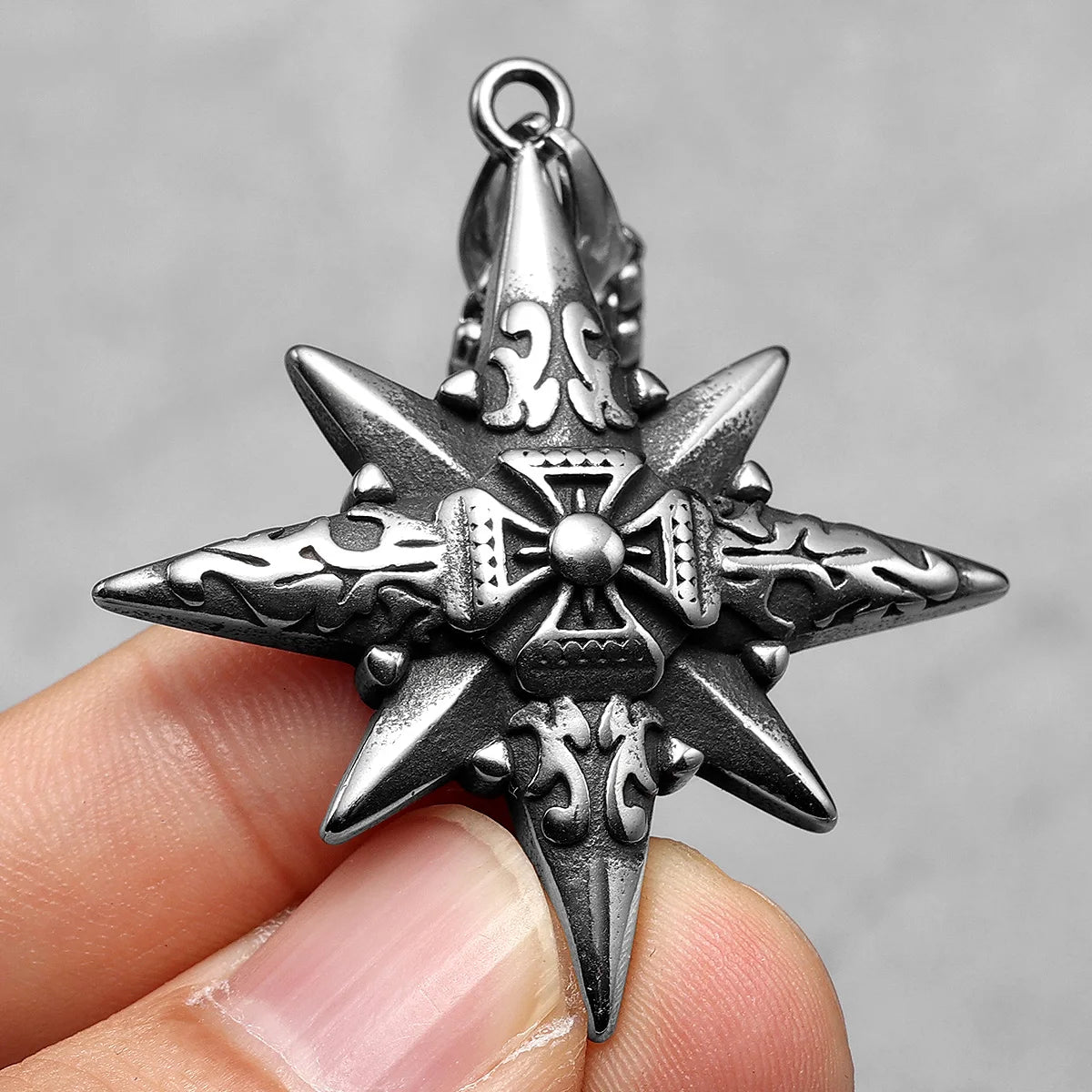 Simple Polar Star Compass Stainless Steel Men Necklaces Pendant Chain Punk For Women Fashion Jewelry Gifts Wholesale Dropshiping
