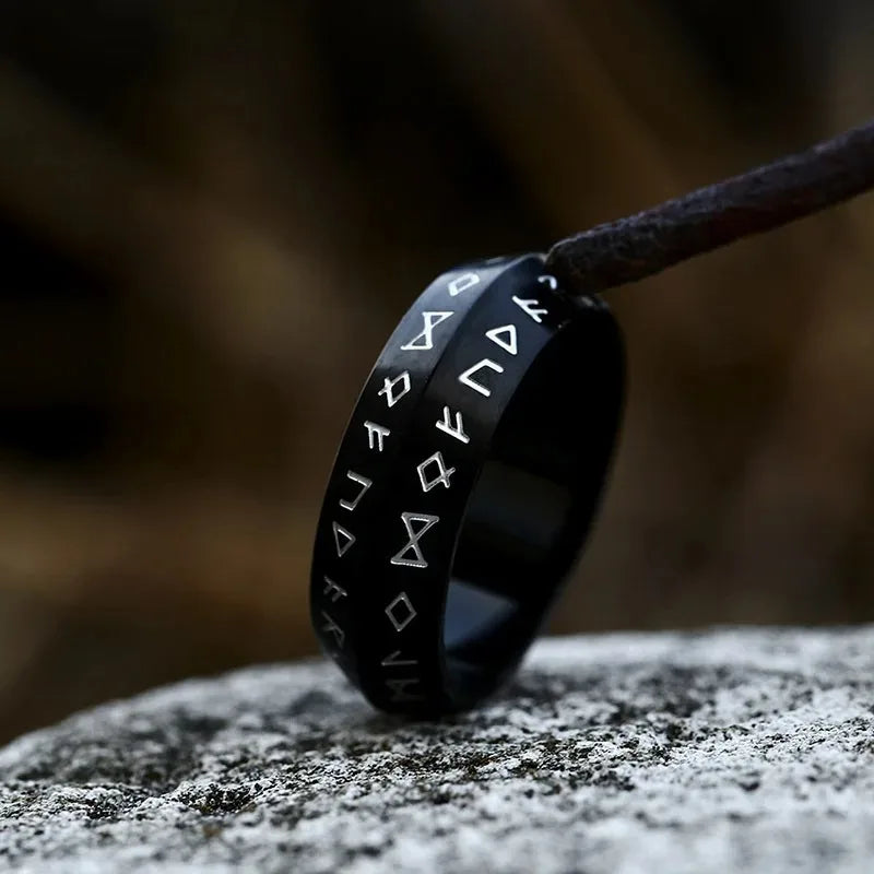 Vintage Odin Norse Viking Rune Rings For Men Fashion Stainless Steel Celtic Knot Rings Retro Couple Amulet Jewelry
