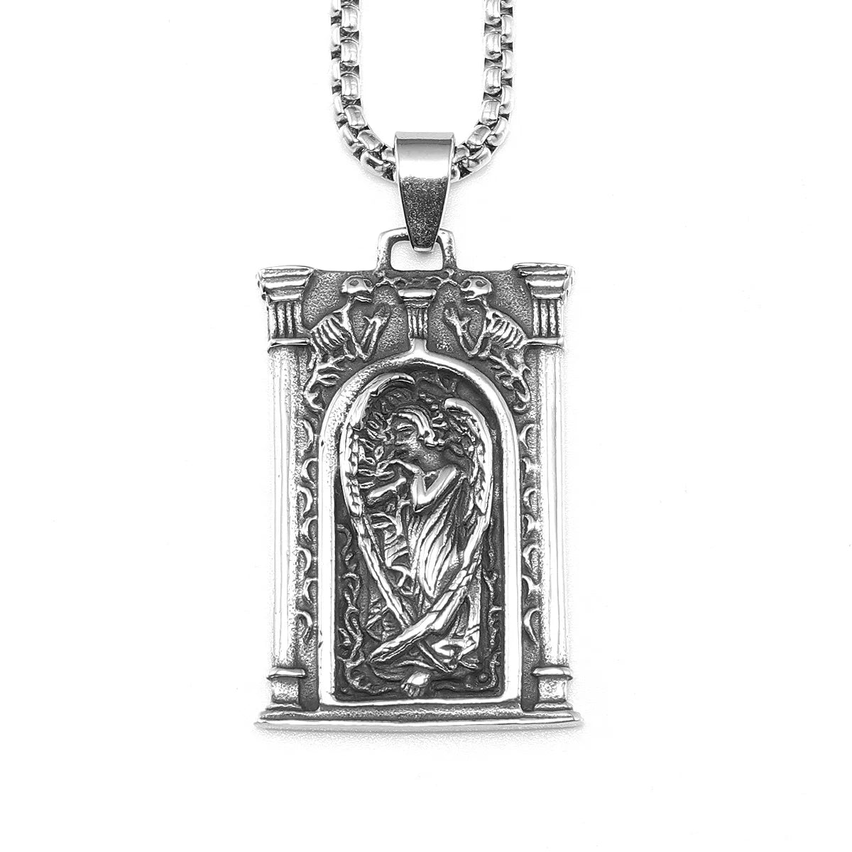Angel Gabriel Powerful Amulets Stainless Steel Men Necklaces Pendant Chain Punk For Women Fashion Jewelry Gifts Wholesale