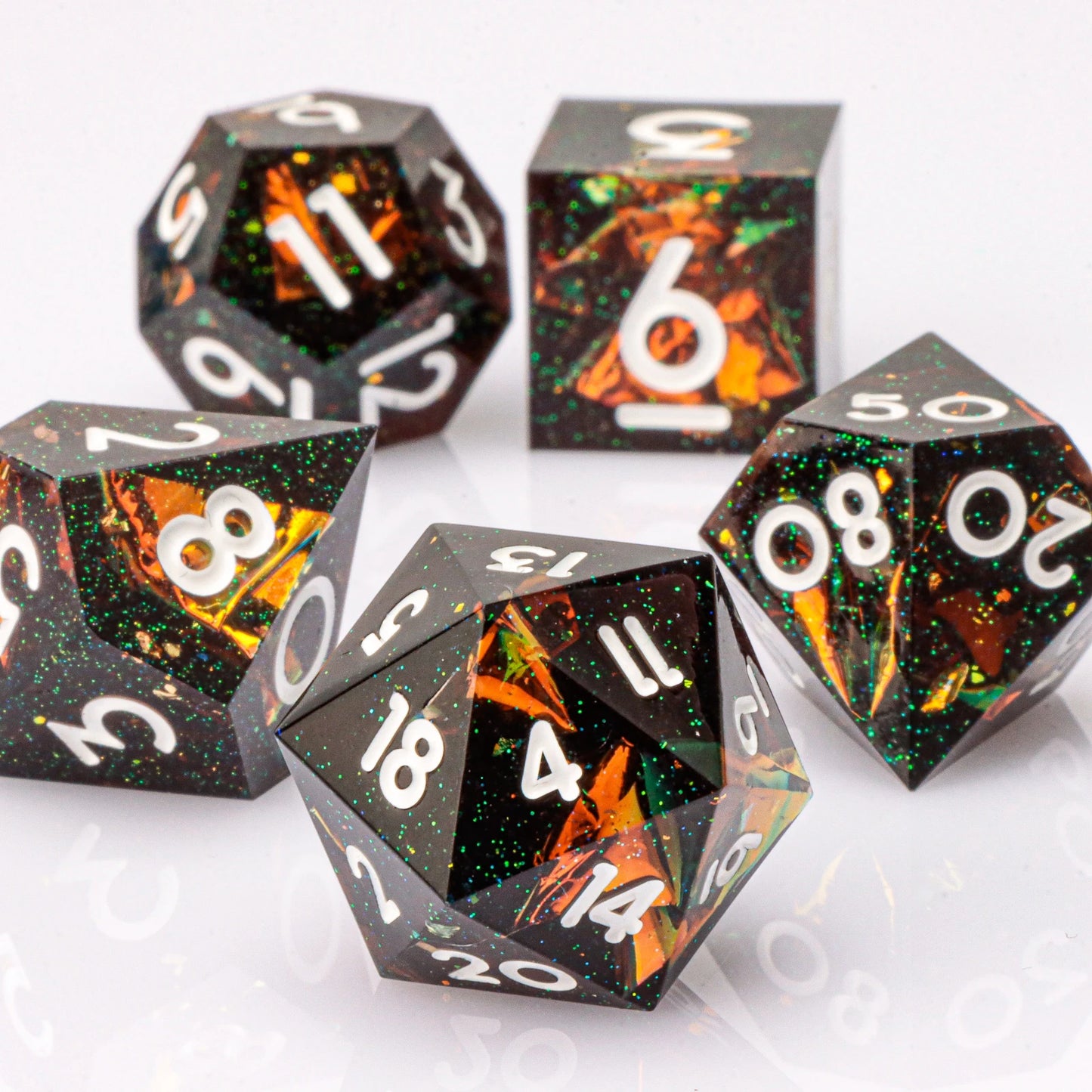 Handmade Polyhedral Dice Set for Dungeons and Dragons, d and d dice, Sharp Edged Resin D&D Dice Set, Resin Dice Set DnD AD08 CHINA