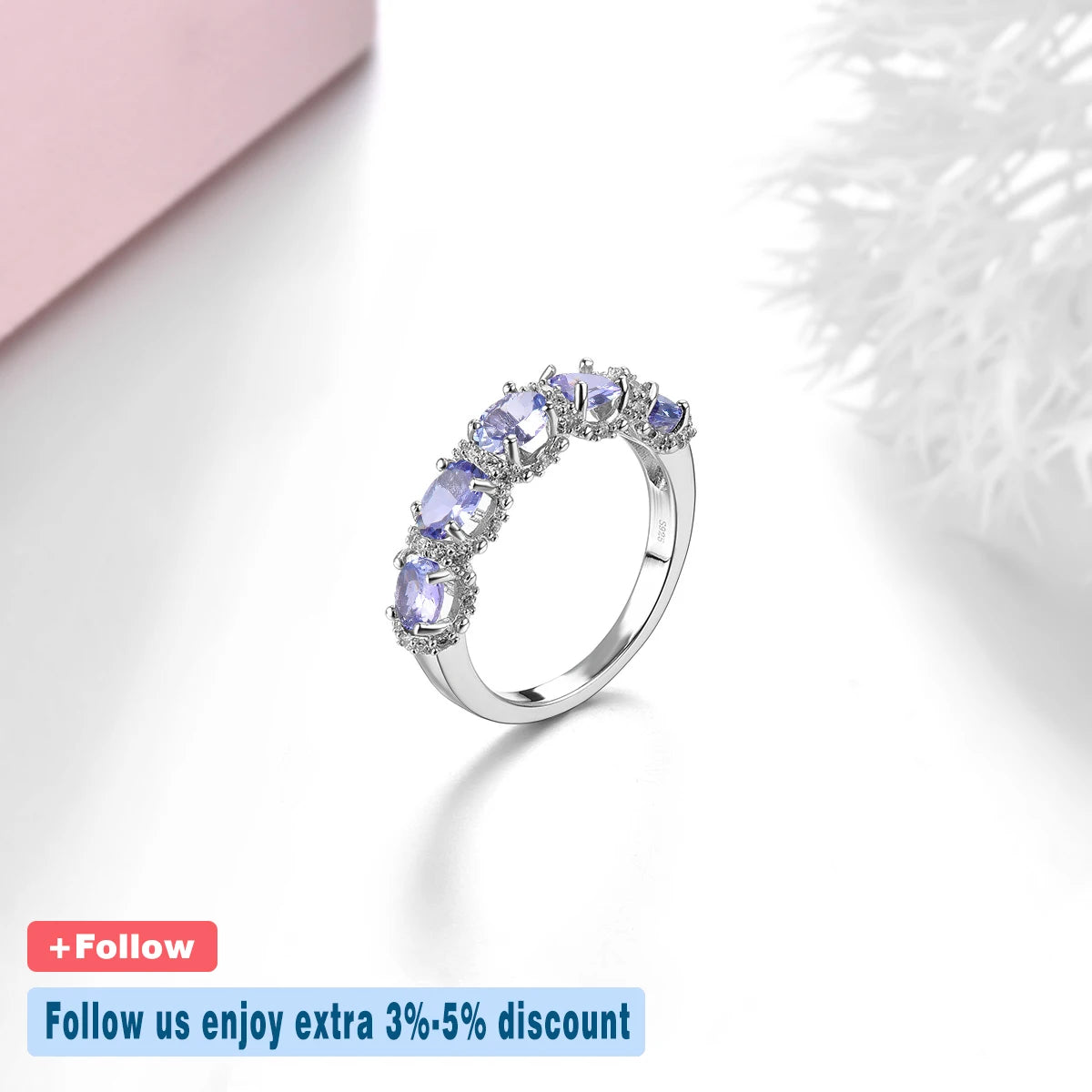 Natural Tanzanite Silver Rings 1.8 Carat Faced Cut Tanzanite Gemstone Jewelry Elegant Classic Style S925 New Year Gifts