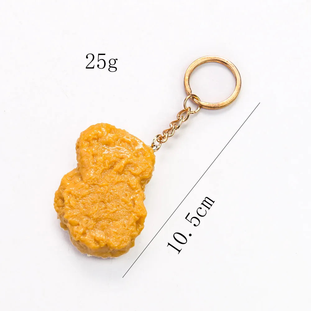 Fried Chicken Simulation Food Keychain French Fries Drumstick Chicken Nuggets Key Chain Restaurant Client Gift Chef Cook Keyring Keychain 1