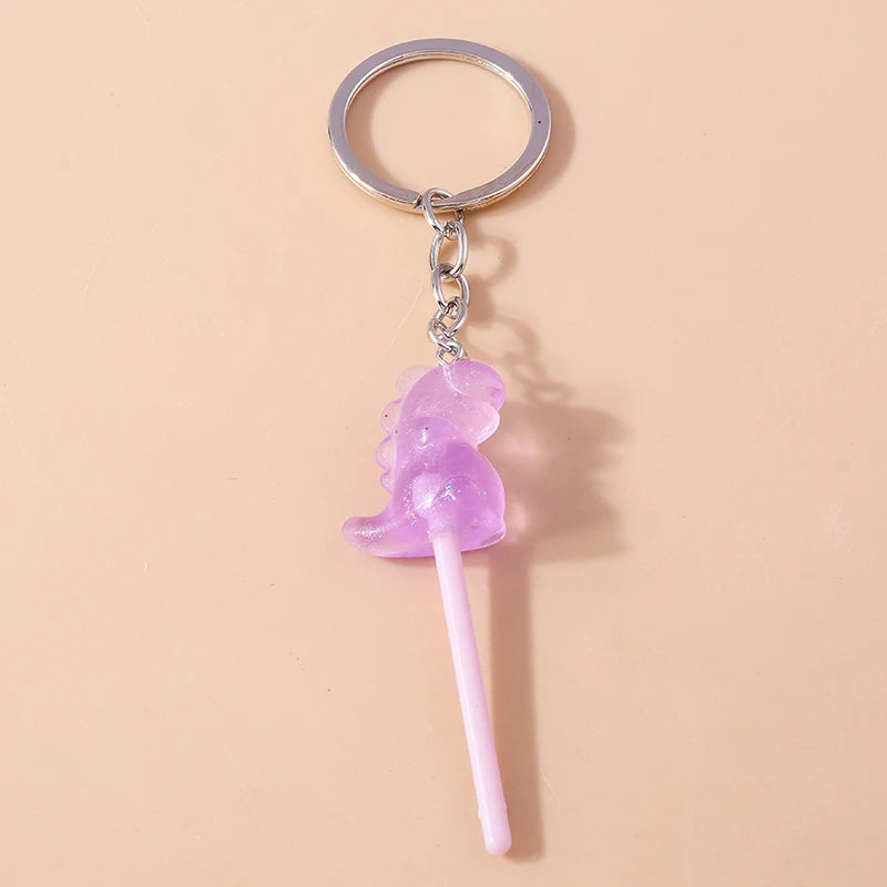 Lovely Resin Candy Lollipop Keychain Mini 3D Simulation Food Key Rings for Men Women Handbag Pendants DIY Kids Jewelry Gifts as picture shows 15