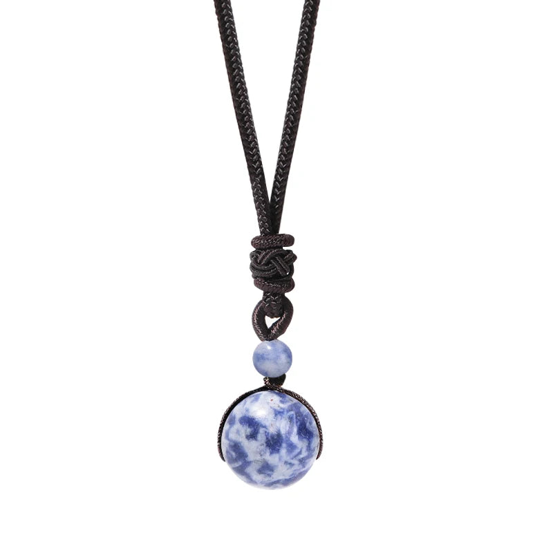 Healing Crystals Necklace Natural Tiger Eye Amethyst Lucky Blessing Protection Chakra Beads Stone Pendant for Women Men