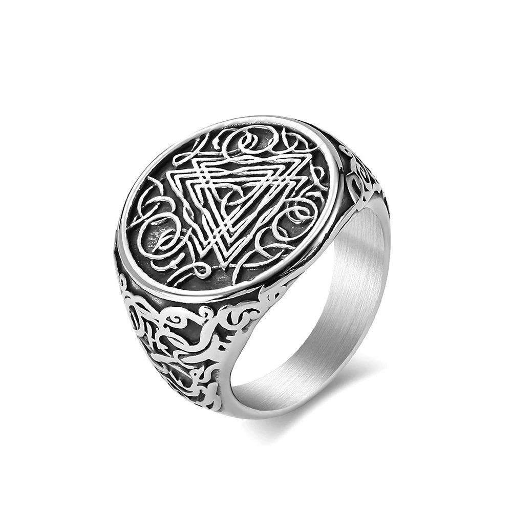 Vintage 316L Stainless Steel Viking Valknut Rings For Men Women Nordic Odin's Amulet Ring Fashion Jewelry Gifts Dropshipping i201