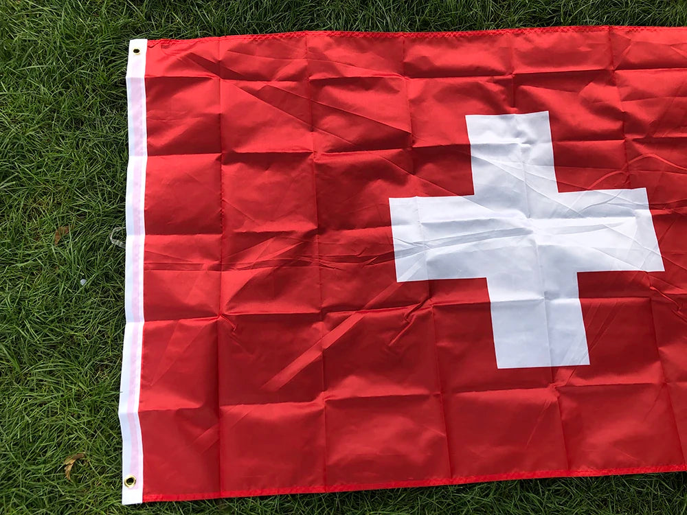 Switzerland flag 3*5 feet polyester hanging flag.90*150cm big banner Swiss flag for decoration