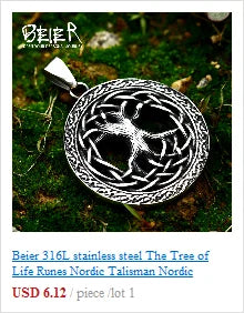 BEIER Stainless steel Thor Hammer Viking Amulet Viking Raven Ring Scandinavian Jewelry man Ring BR8-296