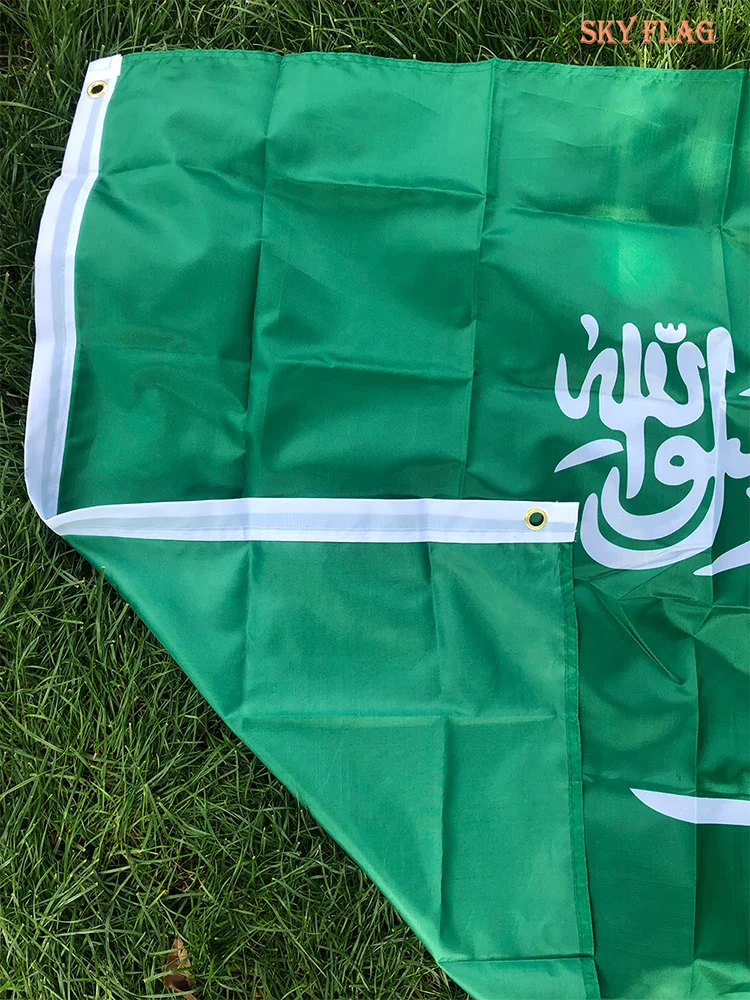 SKY FLAG Saudi Arabia flag 90*150cm  Hanging Polyester Saudi Arabia National flag Banner For Decoration