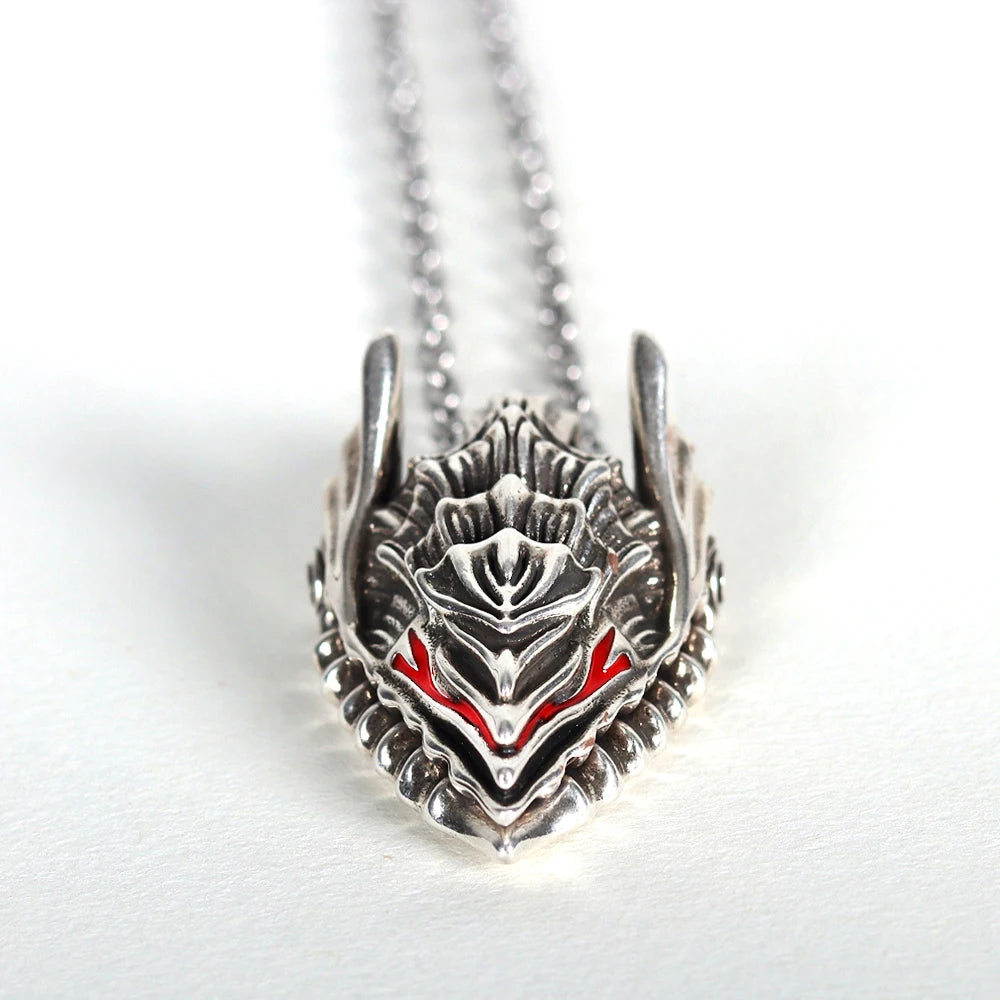 Anime Guts Berserker Armor Helmet Necklaces Adjustable jaw joints Men's jewelry Cosplay Accessories Prop Anime Enthusiast Gift Silvery