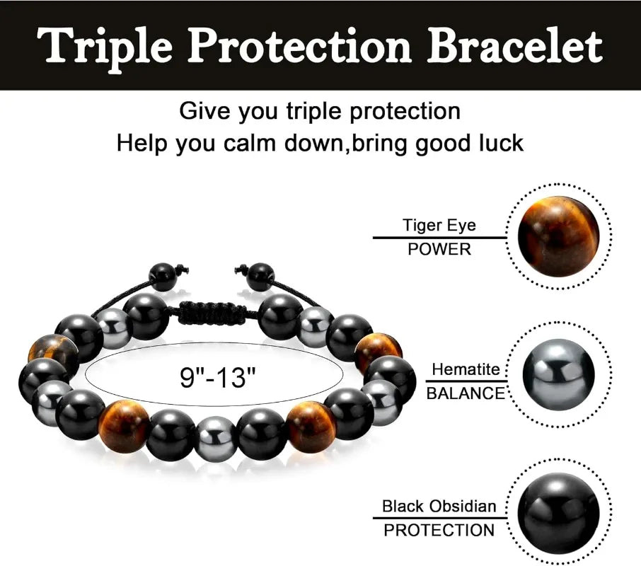Adjustable ID Triple Protection Bracelets Graduation Gifts for Teen Boys Son Man Teenage, Happy Birthday Gifts for Son Grandson