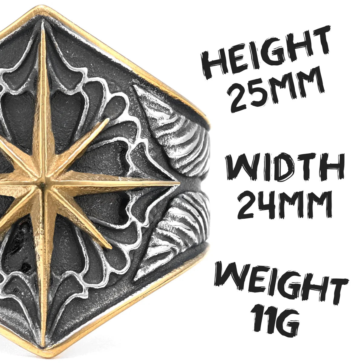 Starry Ring 316L Stainless Steel Star Men Ring Punk Rock Rap for Biker Male Boyfriend Mariner Jewelry Creative Gift Dropshipping