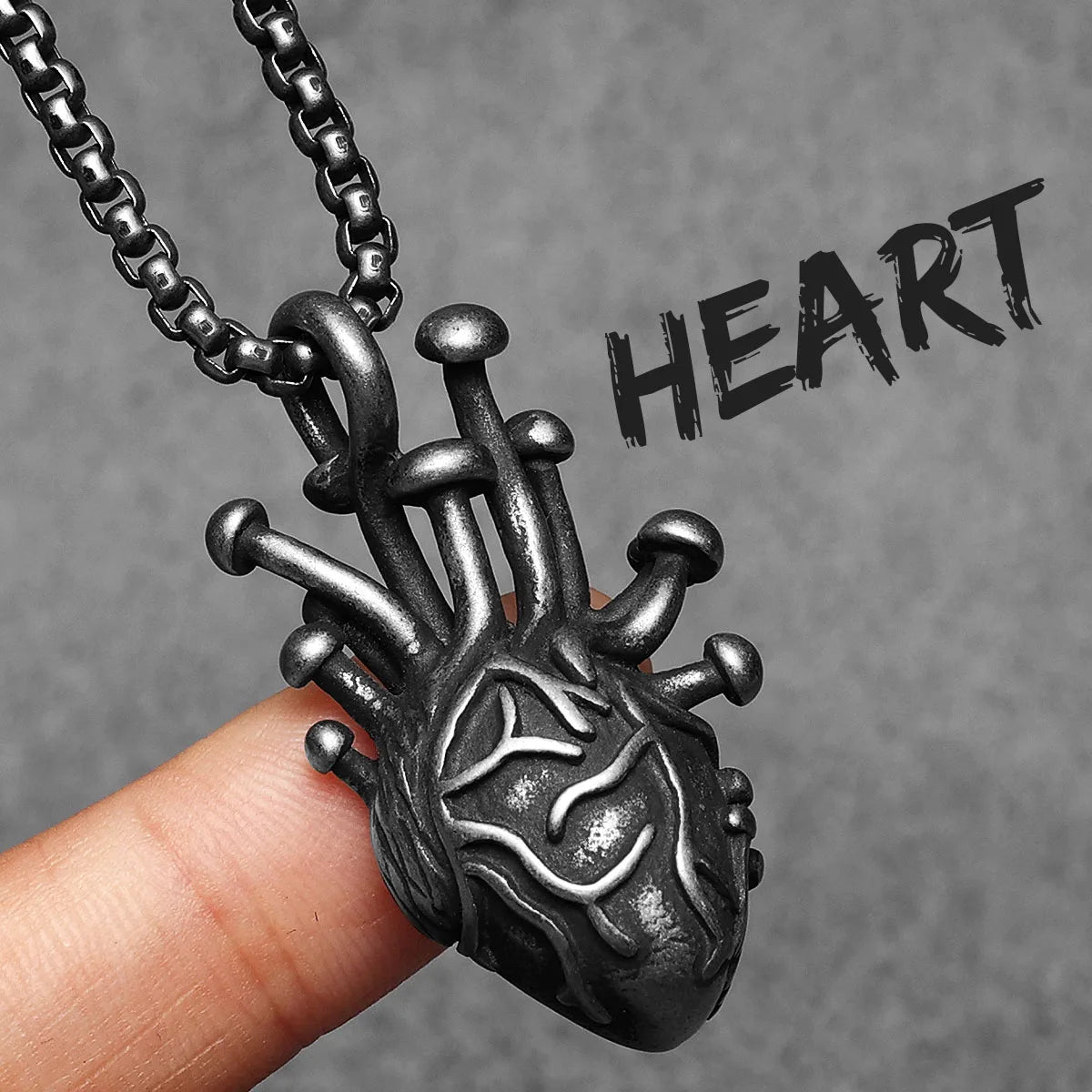 Retro Heart Model Stainless Steel Men Necklaces Pendant Chain Punk For Women Fashion Jewelry Gifts Wholesale Dropshiping