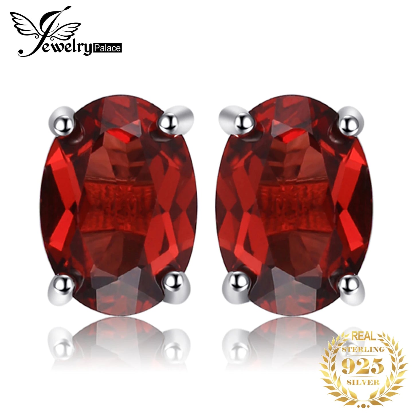 JewelryPalace Rose Gold Yellow Gold Plated Oval Natural Amethyst Citrine Garnet Topaz Peridot 925 Sterling Silver Earrings Woman