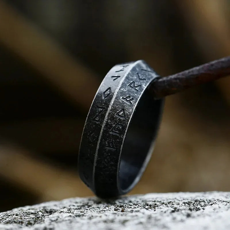 Vintage Odin Norse Viking Rune Rings For Men Fashion Stainless Steel Celtic Knot Rings Retro Couple Amulet Jewelry