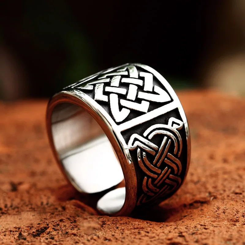BEIER Cross Antiqued Northern Europe Viking 316L Stainless Steel Ring Gothic Pattern Jewelry  Factory price  BR8-215 US Size