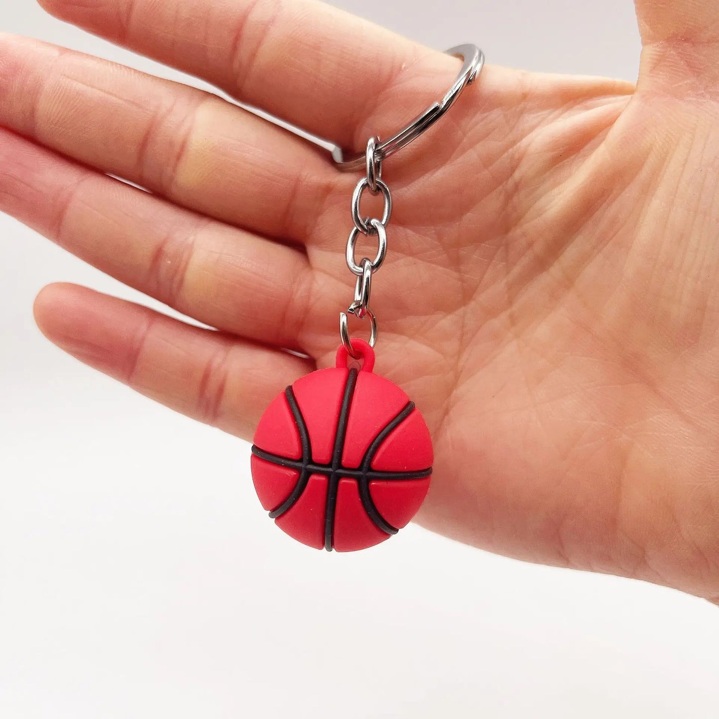 New Creative Simulation Football Keychain Pendant PVC Basketball Tennis Rugby Keychain Accessories A-03